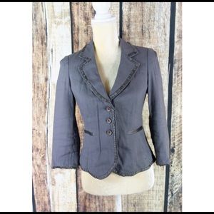 Rebecca Minkoff Dark Purple Ribbon Trim Blazer